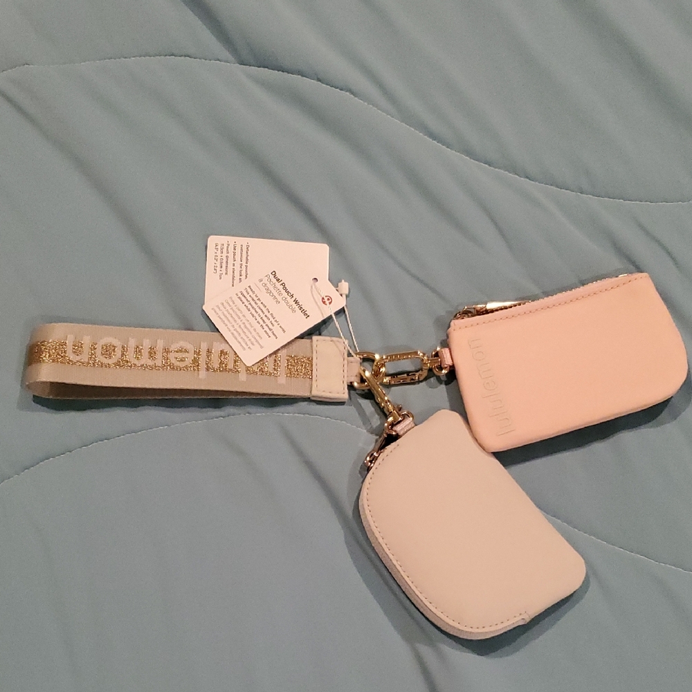 Lululemon Athletica Pink and Light Gray Key Holder Set